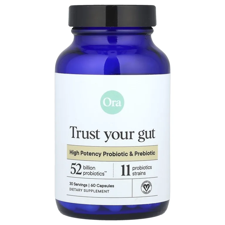 Ora, Trust Your Gut, высокоэффективный пробиотик и пребиотик, 60 капсул
