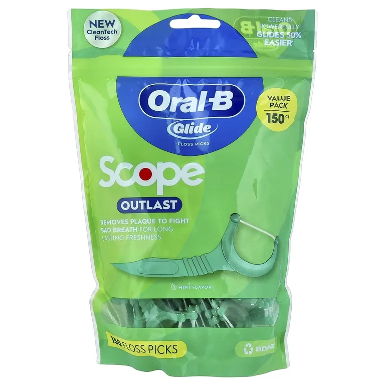 Oral-B, Glide, Scope Outlast, набор для чистки зубов, мятный вкус, 150 шт.