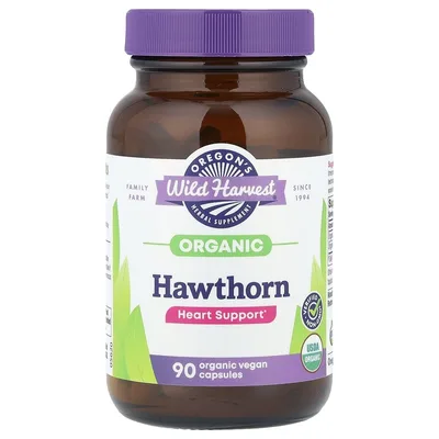 Oregon's Wild Harvest, органический боярышник, 90 веганских капсул (200 мг в 1 капсуле)