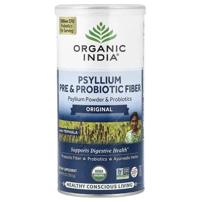 Organic India, клетчатка из пребиотиков и пробиотиков из семян подорожника, 283,5 г (10 унций)