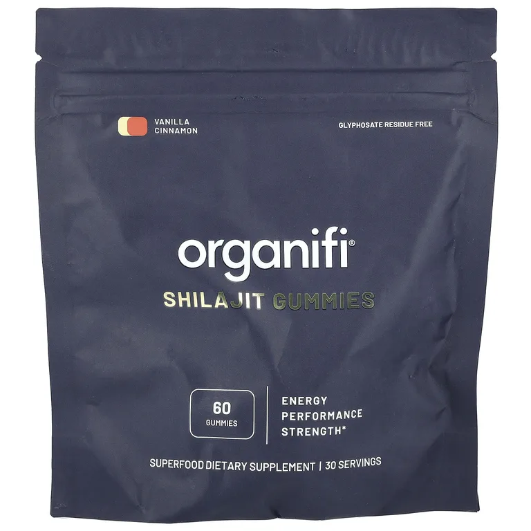Organifi, Жевательные мармеладки с мумие, ваниль и корица, 60 жевательных таблеток