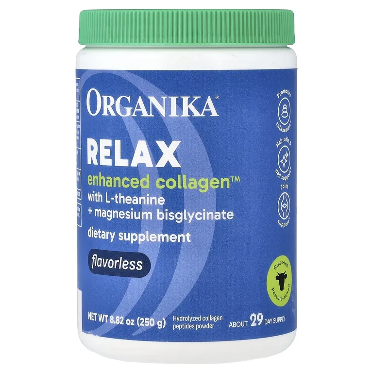 Organika, Усиленный коллаген™ Relax, без вкусов, 250 г (8,82 унции)