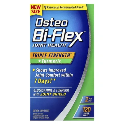 Osteo Bi-Flex, Joint Health, тройная сила действия + куркума, 120 таблеток, покрытых оболочкой