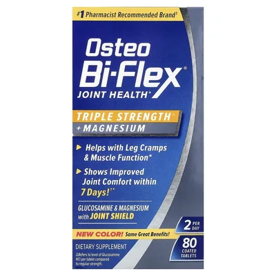 Osteo Bi-Flex, Joint Health, тройная сила + магний, 80 таблеток, покрытых оболочкой