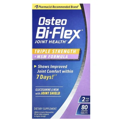 Osteo Bi-Flex, Здоровье суставов + формула МСМ, 80 таблеток в оболочке