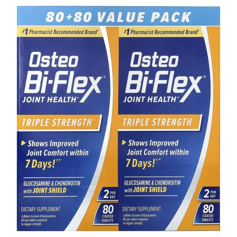 Osteo Bi-Flex, Здоровье суставов, тройная сила, 2 пакетика, 80 таблеток, покрытых оболочкой