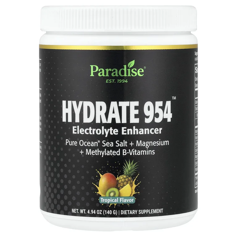 Paradise Herbs, Hydrate 954™, усилитель электролитов, тропические фрукты, 140 г (4,94 унции)