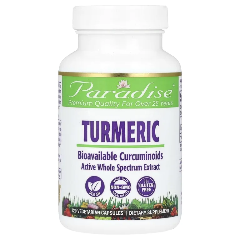 Paradise Herbs, Куркума, 120 вегетарианских капсул (250 мг на капсулу)
