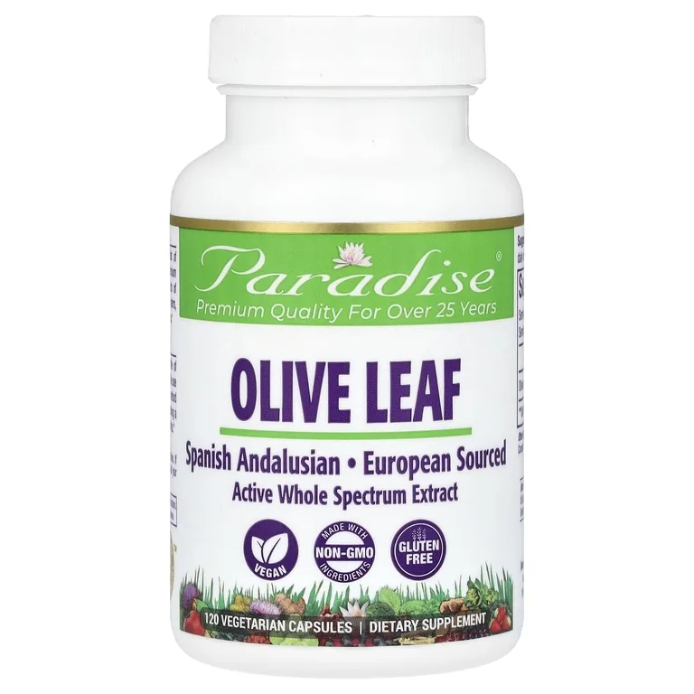 Paradise Herbs, Листья оливкового дерева, 120 вегетарианских капсул (250 мг на капсулу)