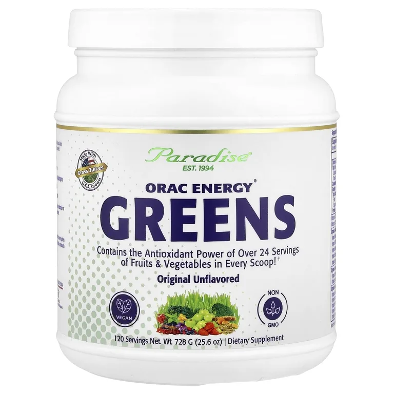 Paradise Herbs, ORAC Energy® Greens, зелень, оригинальная добавка с нейтральным вкусом, 728 г (25,6 унции)