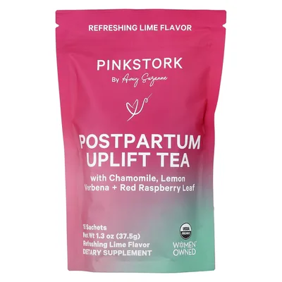 Pink Stork, чай для укрепления послеродового периода, освежающий с лаймом, 15 пакетиков, 37,5 г (1,3 унции)