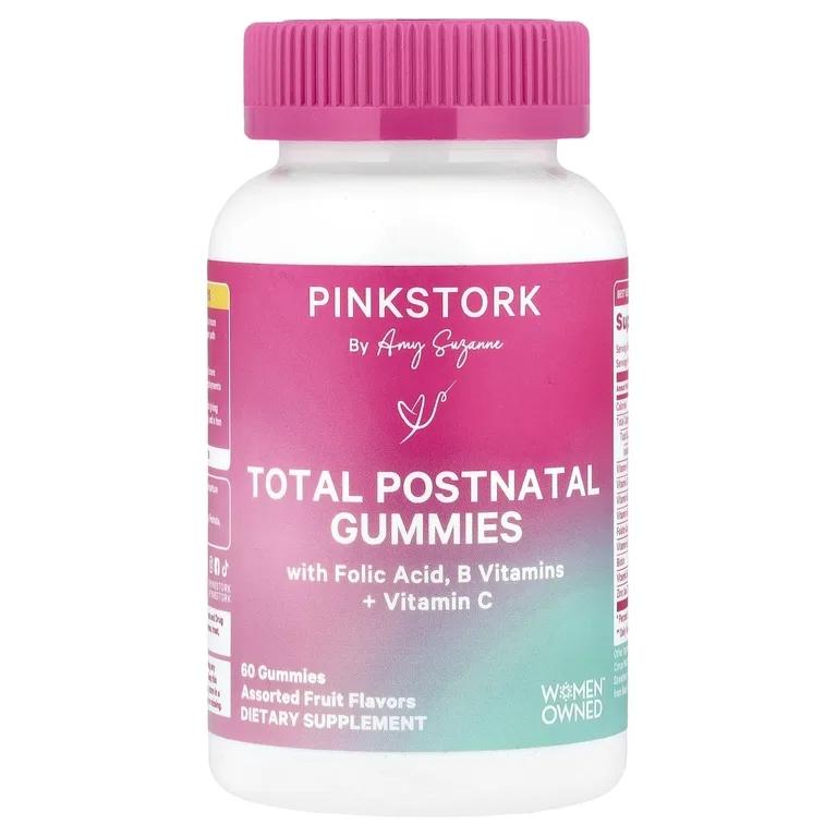 Pink Stork, Total послеродовые жевательные мармеладки, фруктовое ассорти, 60 жевательных таблеток