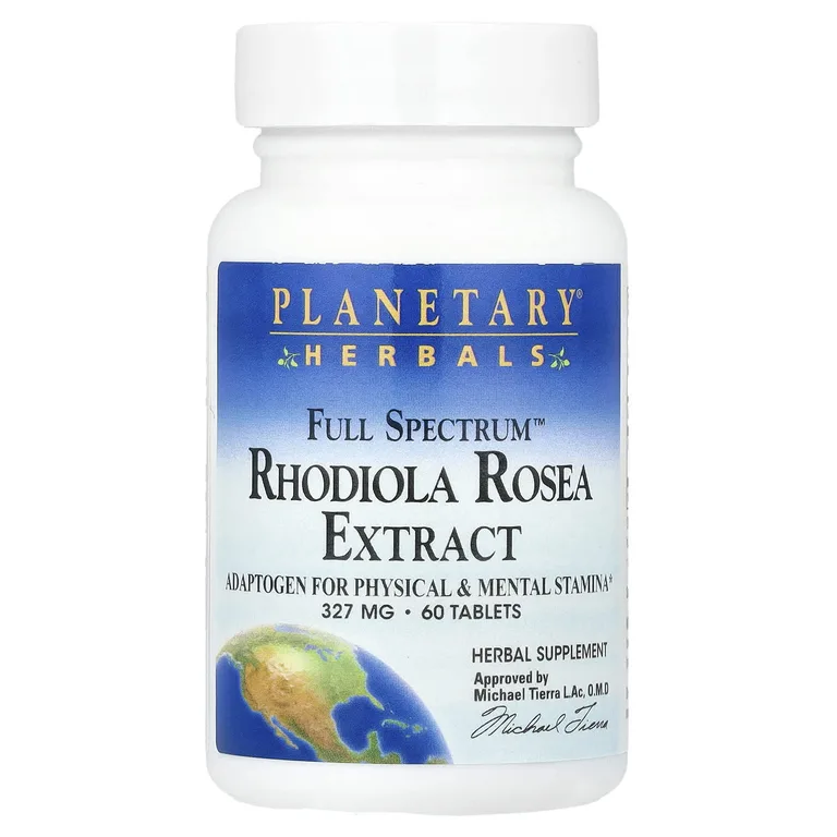 Planetary Herbals, экстракт родиолы розовой (rhodiola rosea), 60 таблеток (327 мг в 1 таблетке)