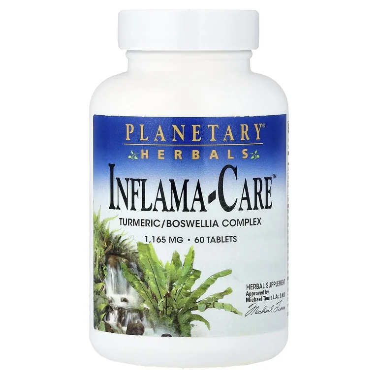 Planetary Herbals, экстракты куркумы, босвеллии и имбиря против воспаления, 60 таблеток
