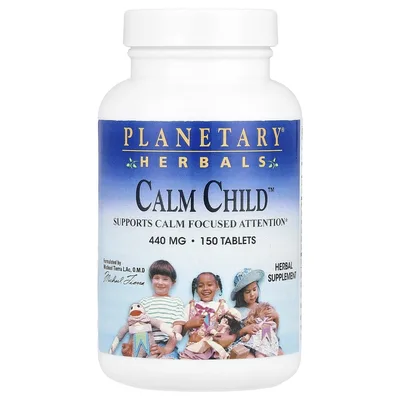 Planetary Herbals, комплекс для поддержки спокойствия и повышения внимания у детей, 150 таблеток