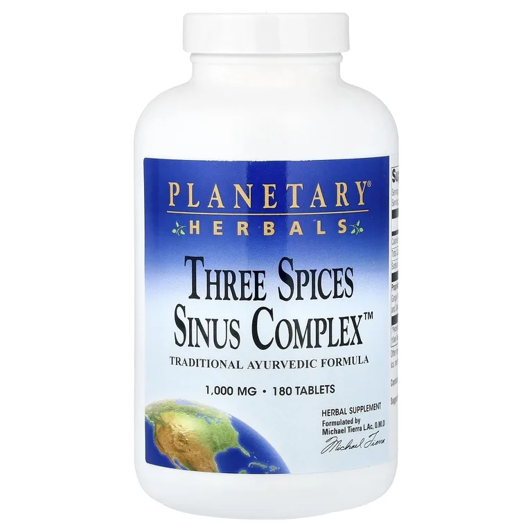 Planetary Herbals, пряная смесь для поддержки пищеварения, легких и носовых пазух, 180 таблеток