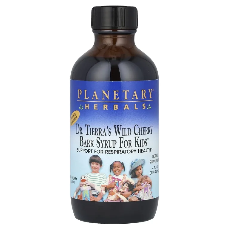 Planetary Herbals, Сироп из коры дикой вишни для иммунитета, для детей, дикая вишня, 118,28 мл (4 жидк. унц.)