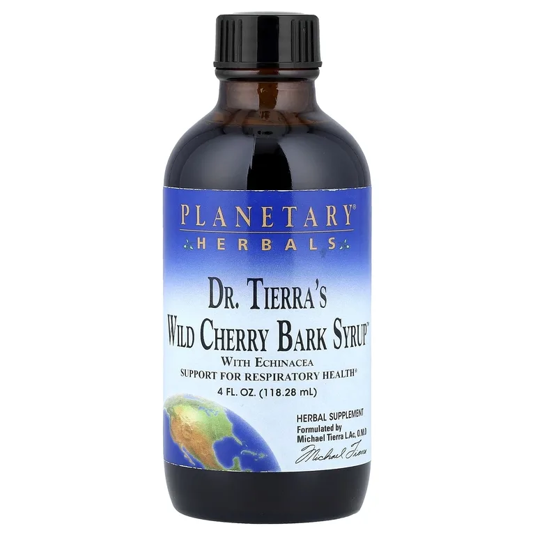 Planetary Herbals, Сироп из коры дикой вишни для поддержки дыхательной системы, 118,28 мл (4 жидкие унции)