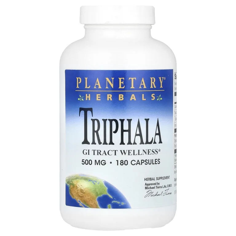 Planetary Herbals, трифала, 180 капсул (500 мг в 1 капсуле)