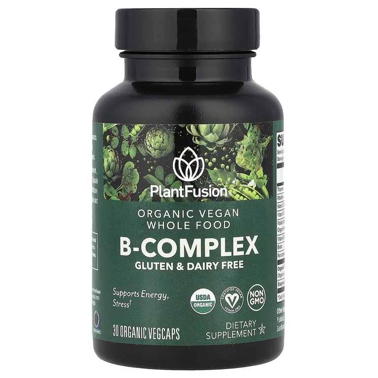 PlantFusion, Органический веганский комплекс витаминов группы B, 30 органических вегетарианских капсул