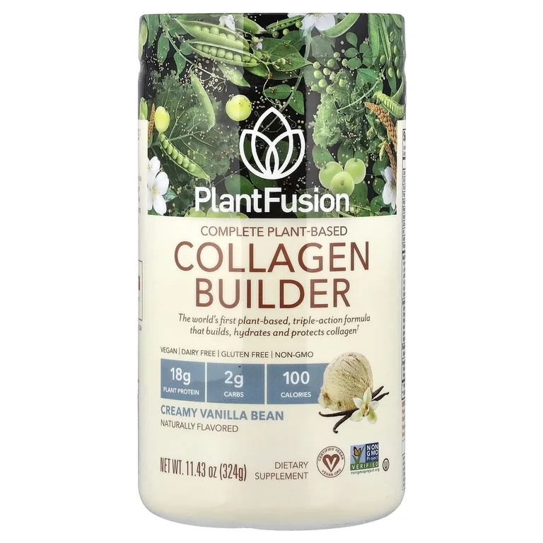 PlantFusion, полноценный растительный коллаген для стимулирования производства, со вкусом бобов ванили, 324 г (11,43 унции)