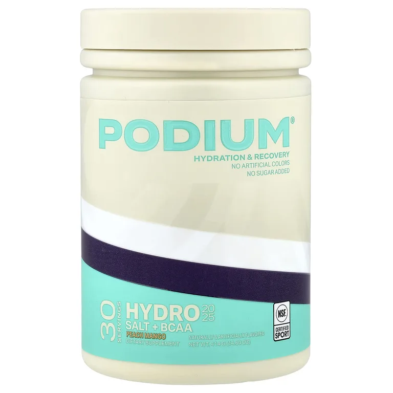 Podium Nutrition, Hydro & Salt 2025 + BCAA, со вкусом персика и манго, 414 г (14,6 унции)