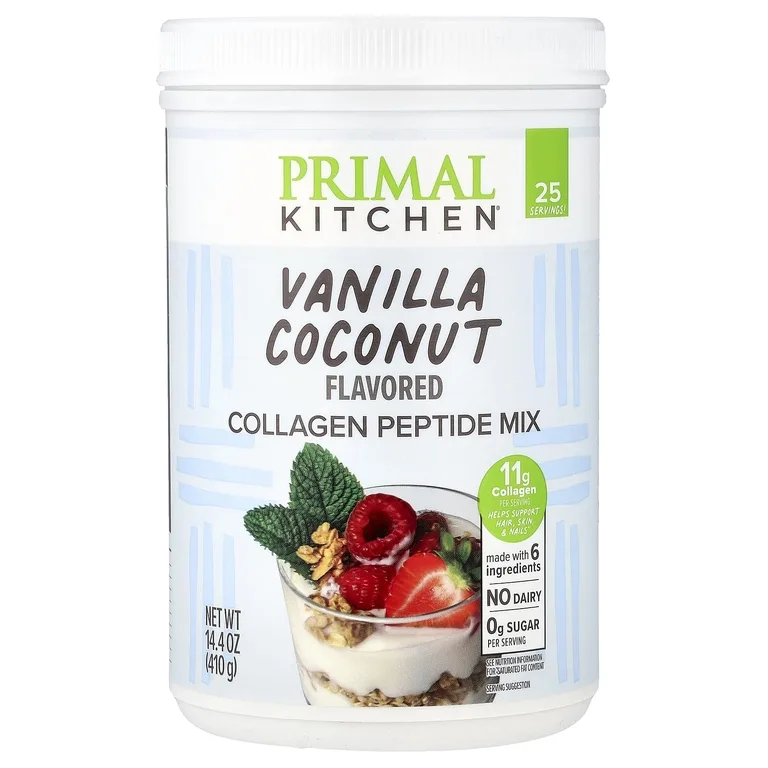 Primal Kitchen, Смесь для приготовления напитка с пептидами коллагена, ваниль и кокос, 370 г (13,05 унции)