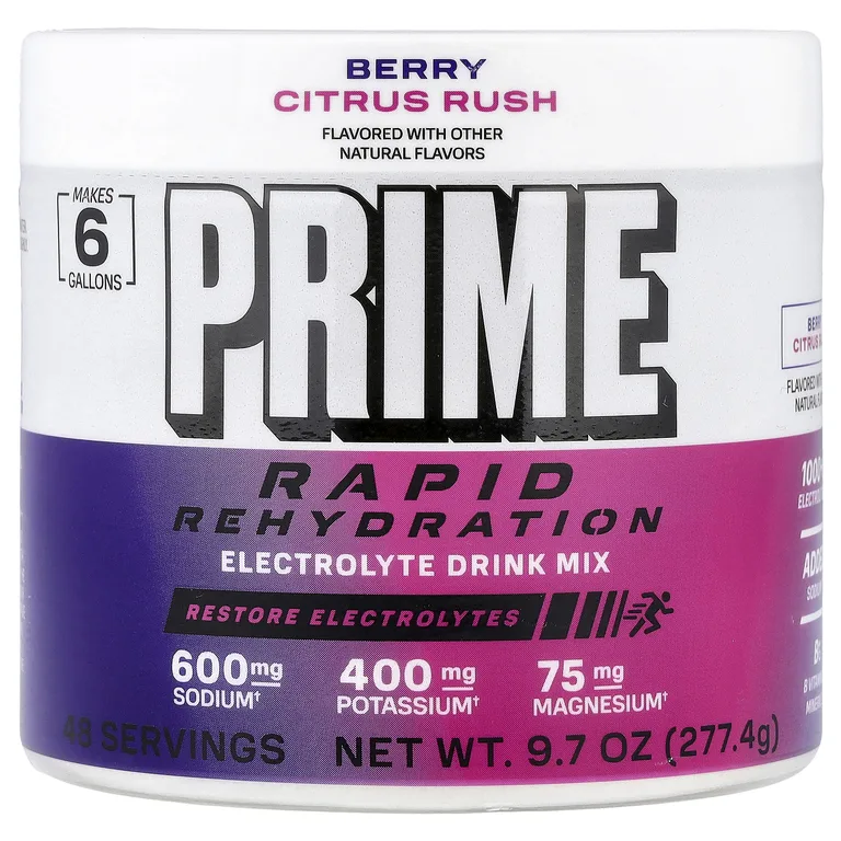 Prime Hydration, Rapid ReHydration, смесь для приготовления электролитического напитка, со вкусом ягод и цитрусовых, 277,4 г (9,7 унции)