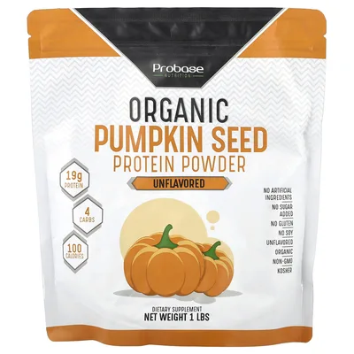Probase Nutrition, Органический протеин из семян тыквы, без добавок, 1 фунт