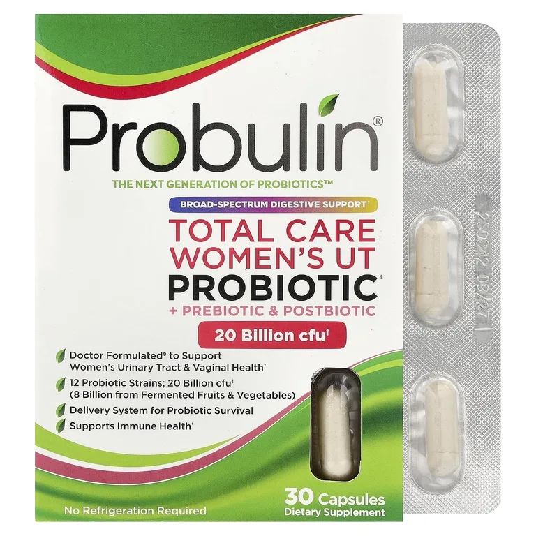 Probulin, Total Care, пробиотики, пребиотики и постбиотики для женщин, 30 капсул