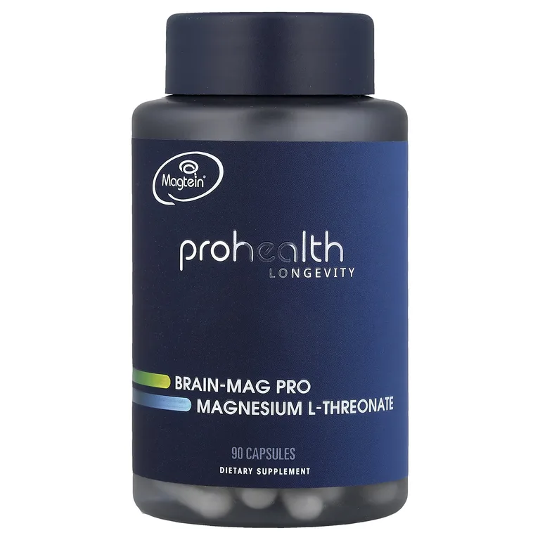 ProHealth Longevity, Brain-Mag Pro, L-треонат магния, 90 капсул (48 мг на капсулу)