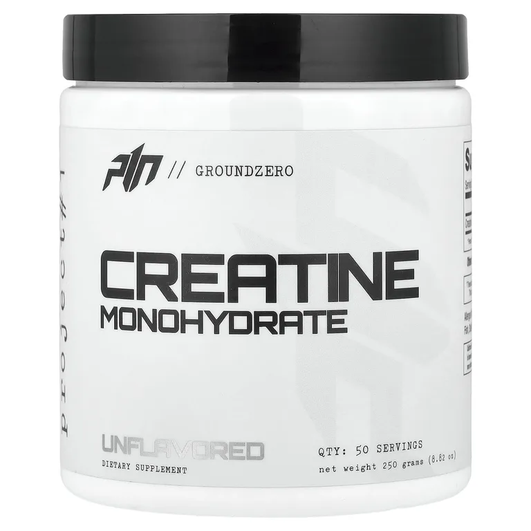 Project 1 Nutrition, моногидрат креатина, без добавок, 250 г (8,82 унции)