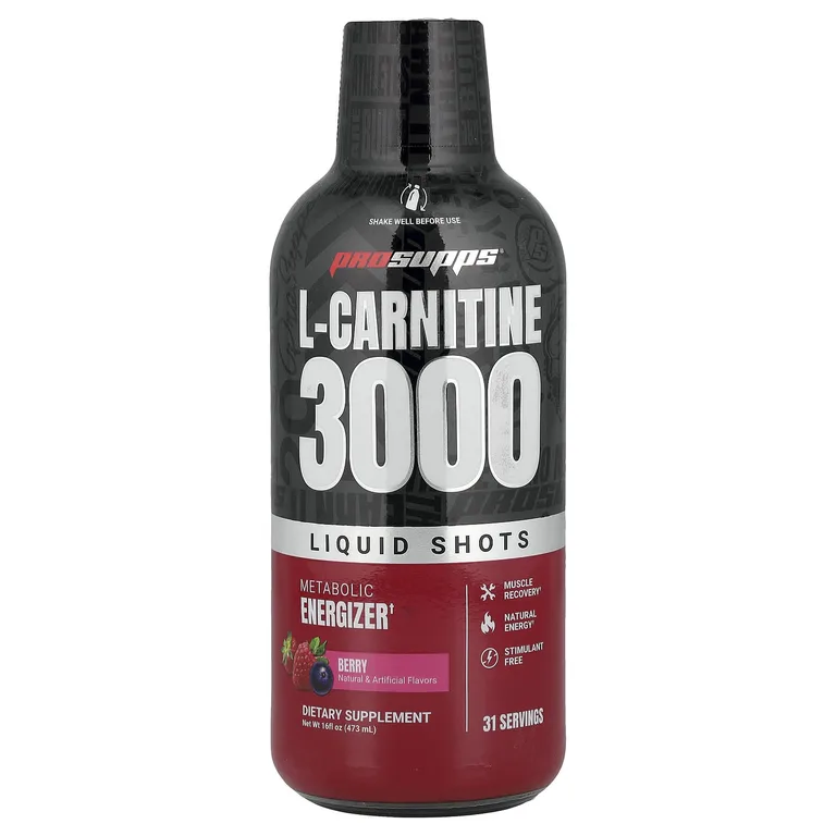 ProSupps, L-карнитин 3000, Liquid Shot, ягодный вкус, 473 мл (16 жидк. унций)