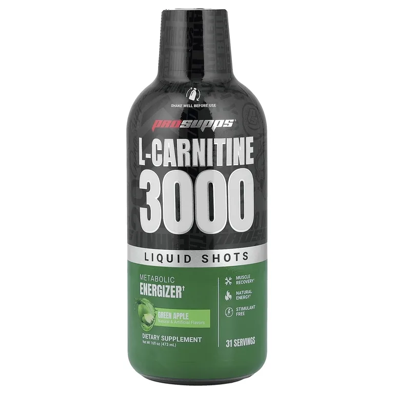 ProSupps, L-карнитин 3000, Liquid Shot, зеленое яблоко, 473 мл (16 жидк. унций)