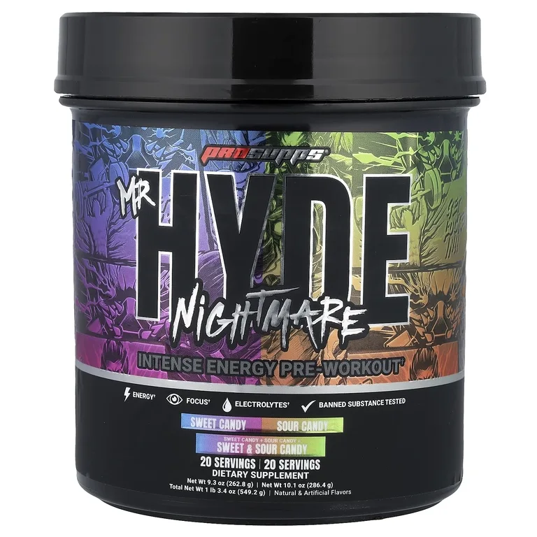 ProSupps, Mr. Hyde Nightmare, предтренировочный комплекс для интенсивной энергии, со вкусом кисло-сладкой конфеты, 549,2 г (1 фунт 3,4 унции)
