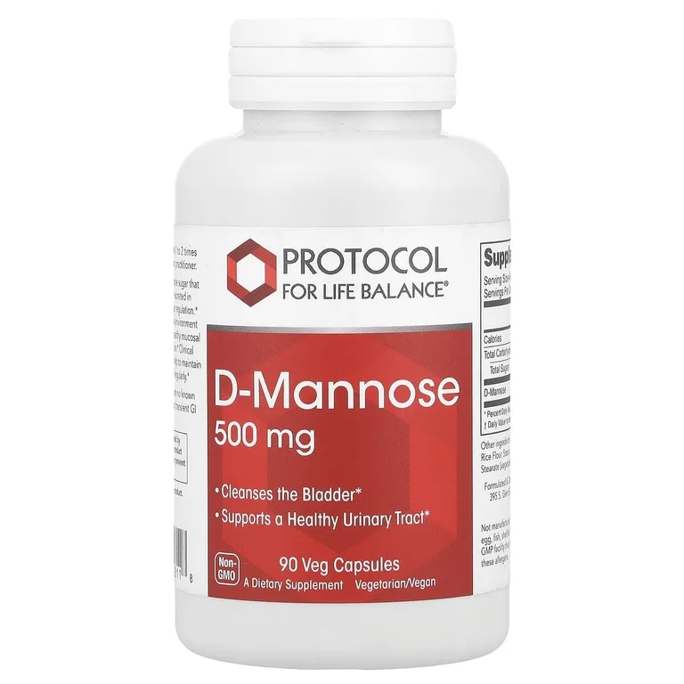 Protocol for Life Balance, D-манноза, 500 мг, 90 растительных капсул
