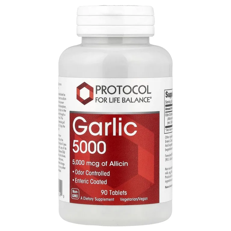 Protocol for Life Balance, Garlic 5000, чеснок, 5000 мкг, 90 таблеток