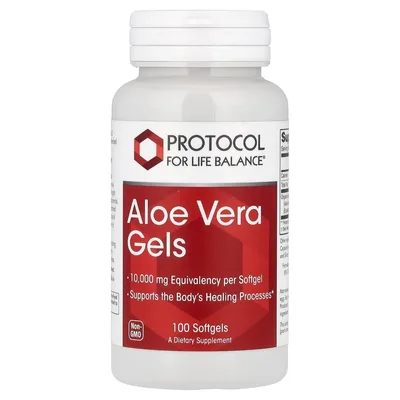 Protocol for Life Balance, Гели с алоэ вера, 10 000 мг, 100 капсул