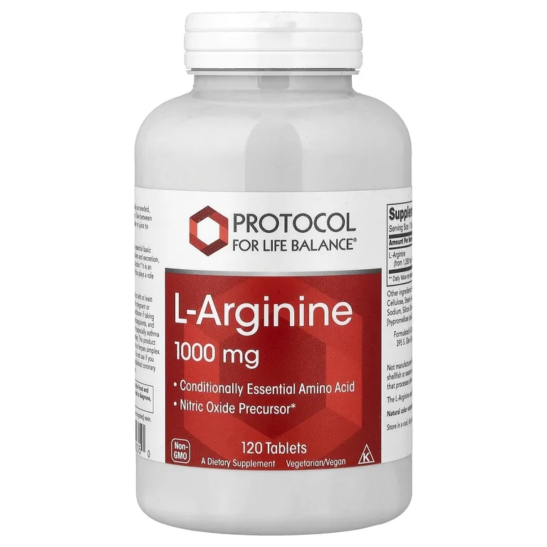 Protocol for Life Balance, L-аргинин, 1000 мг, 120 таблеток