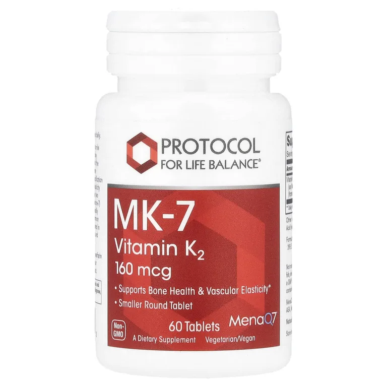 Protocol for Life Balance, витамин K2 (MK-7), 160 мкг, 60 таблеток