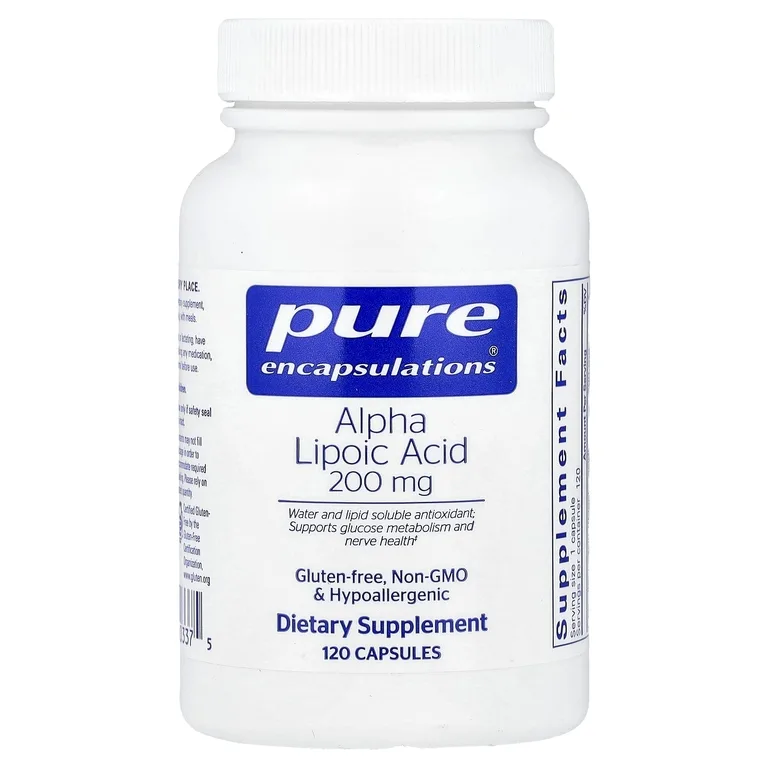 Pure Encapsulations, альфа-липоевая кислота, 200 мг, 120 капсул