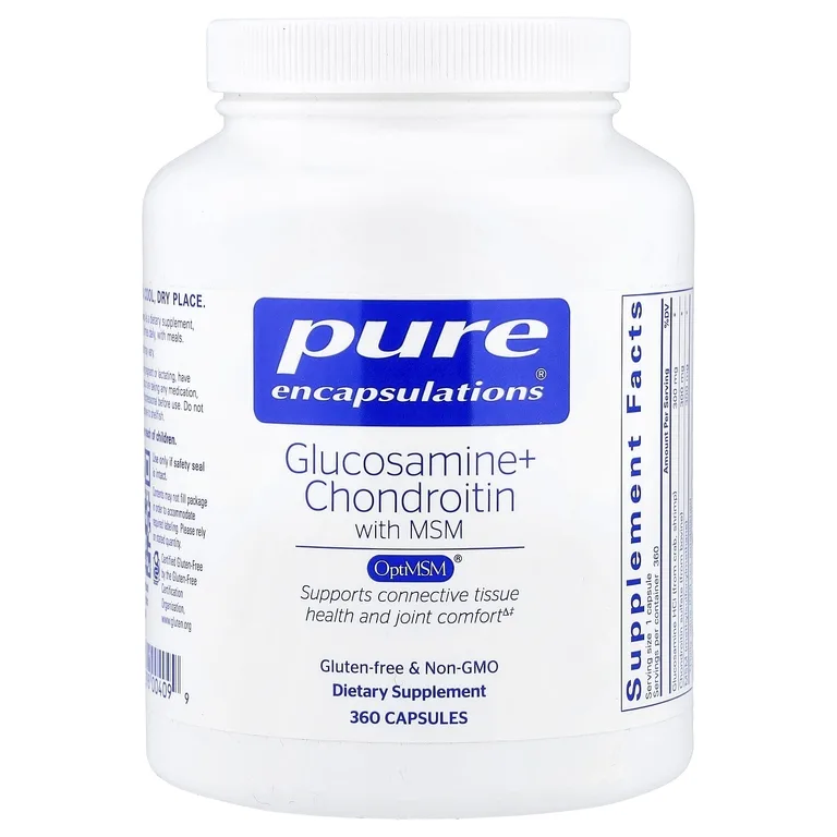 Pure Encapsulations, глюкозамин, хондроитин и МСМ, 360 капсул
