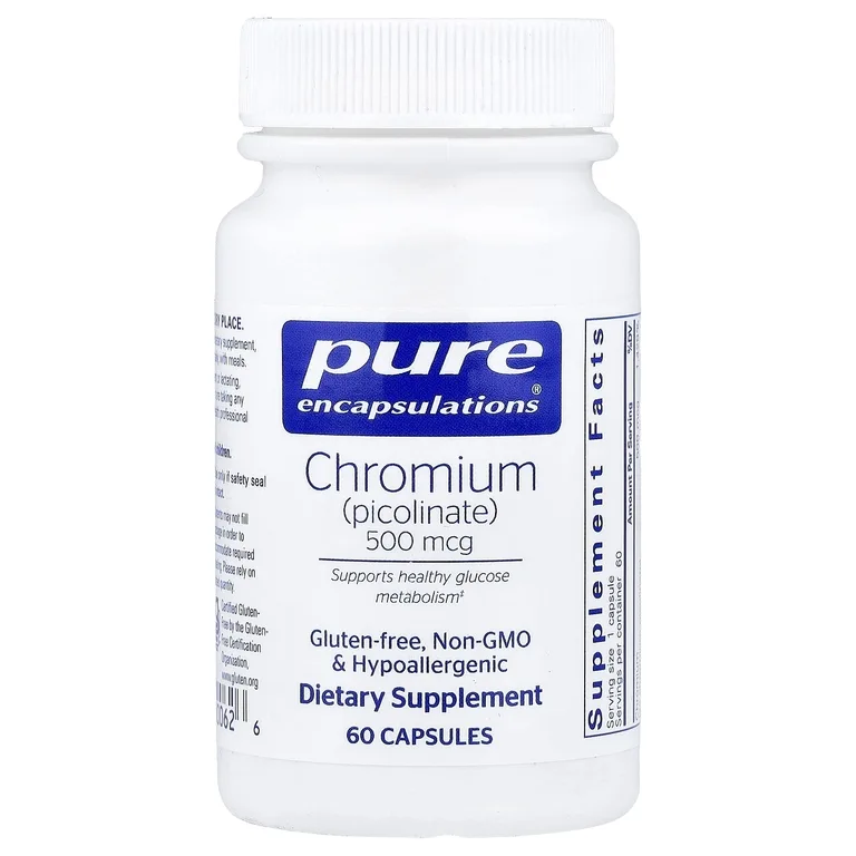 Pure Encapsulations, хром (пиколинат), 500 мкг, 60 капсул
