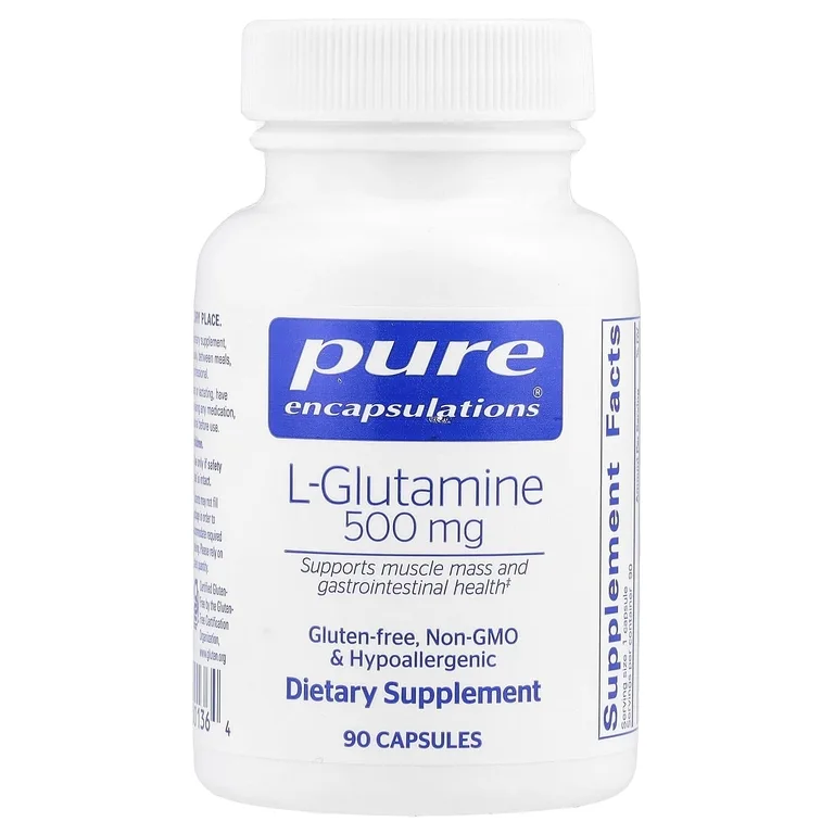 Pure Encapsulations, L-глютамин, 500 мг, 90 капсул