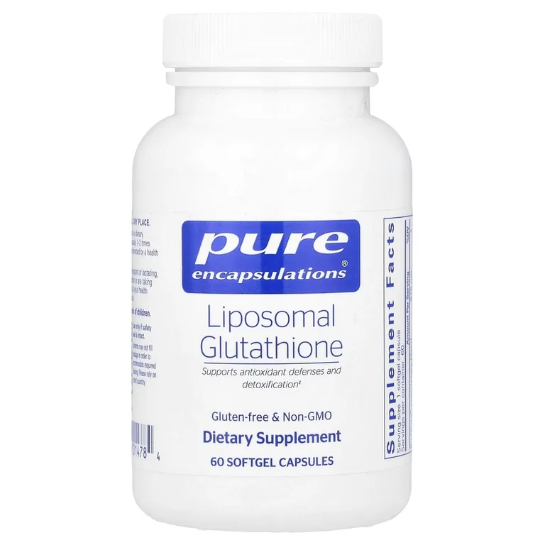 Pure Encapsulations, Липосомальный глутатион, 60 мягких капсул (375 мг в каждой капсуле)