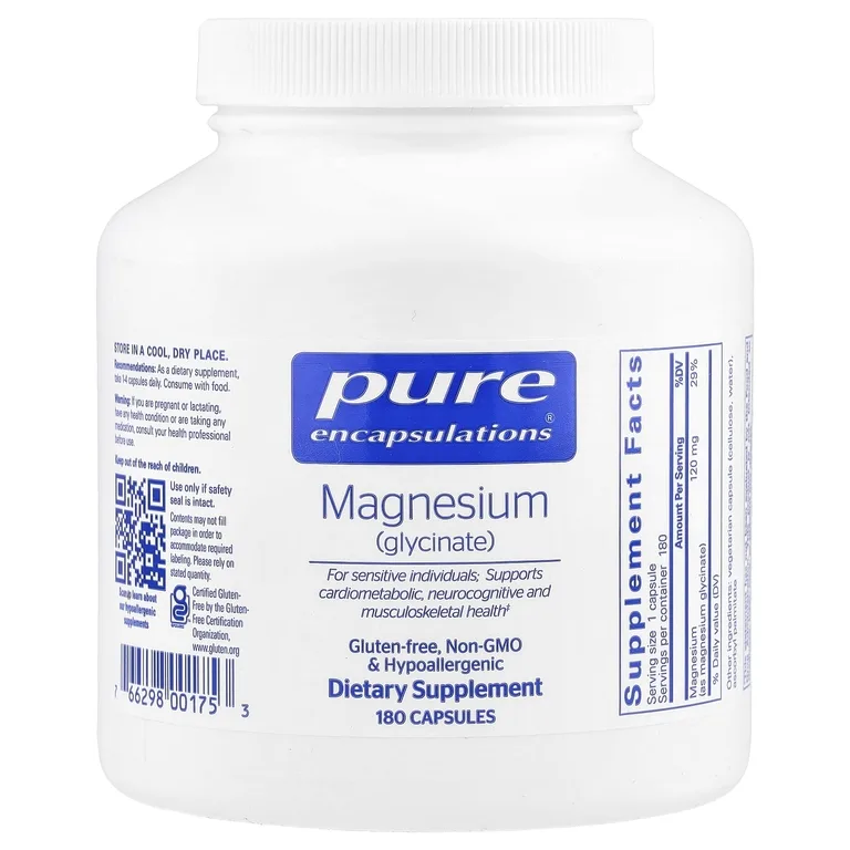 Pure Encapsulations, магний (глицинат), 180 капсул (120 мг в 1 капсуле)