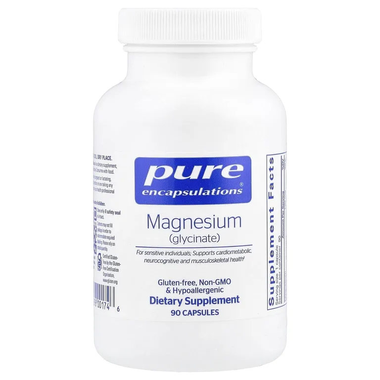 Pure Encapsulations, магний (глицинат), 90 капсул (120 мг в 1 капсуле)