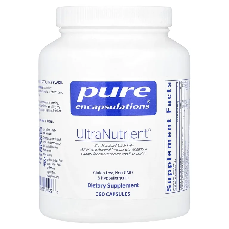 Pure Encapsulations, Мультивитаминная / минеральная формула с улучшенной поддержкой сердечно-сосудистой системы и печени, 360 капсул