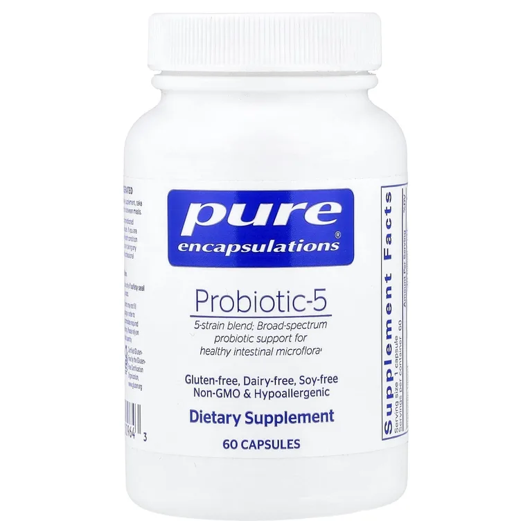 Pure Encapsulations, Probiotic-5, 60 капсул (10 млрд КОЕ в 1 капсуле)