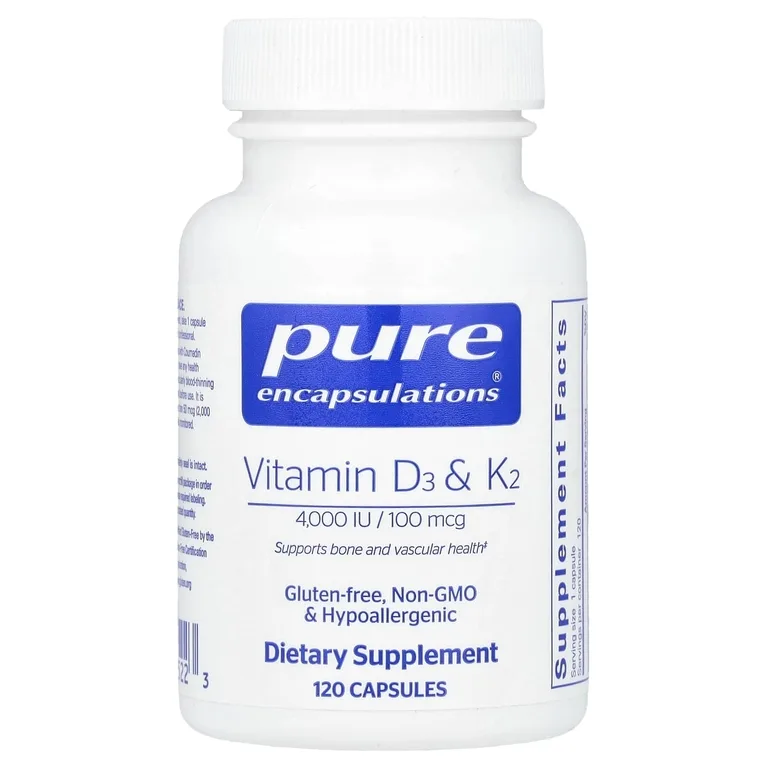 Pure Encapsulations, Витамины D3 и K2, 120 капсул